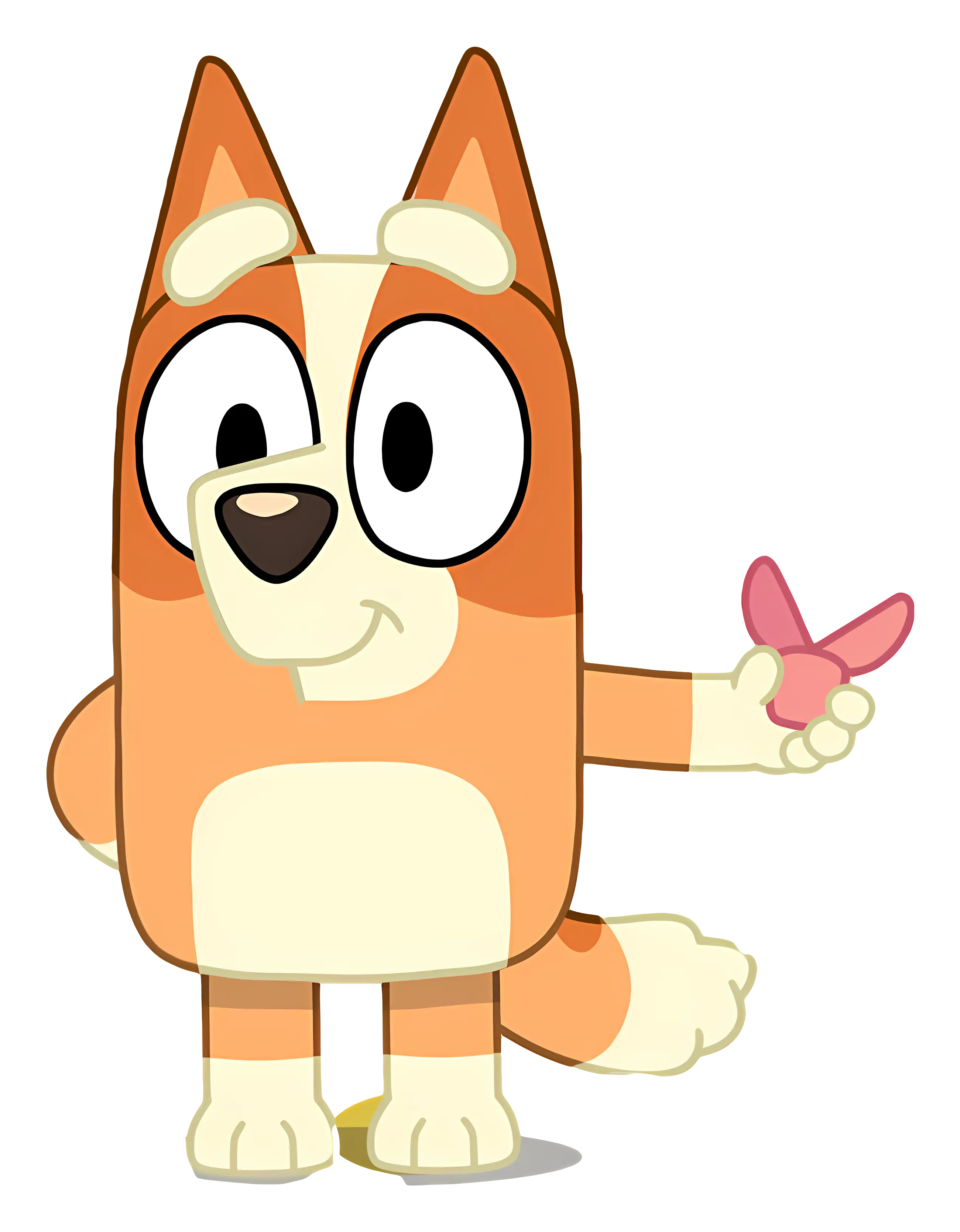 Cartoon Dog Holding a Butterfly