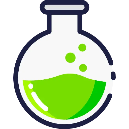 Green Liquid in Laboratory Flask Icon