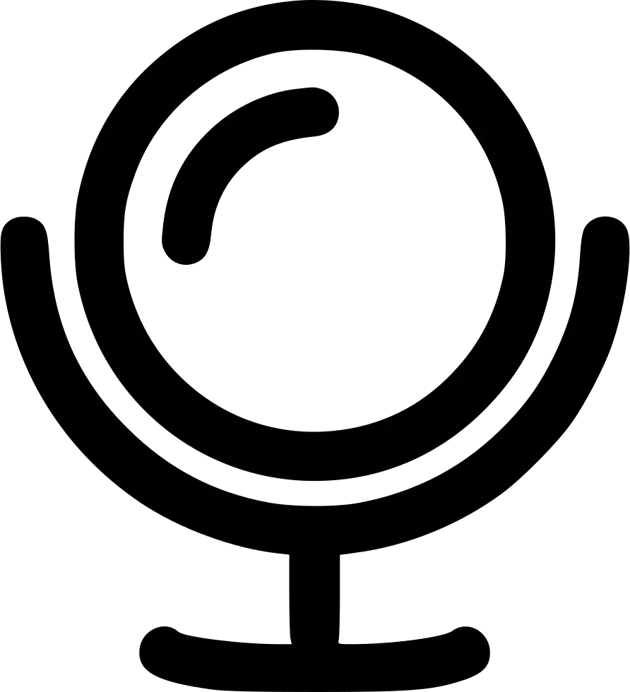 Black Tabletop Mirror with Circular Frame