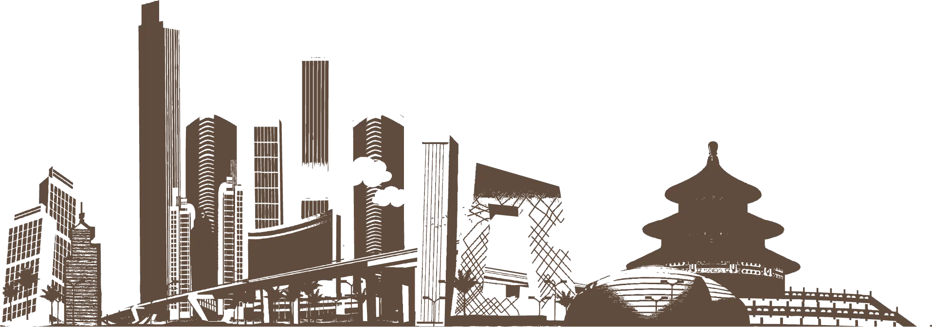 Urban City Skyline Silhouette