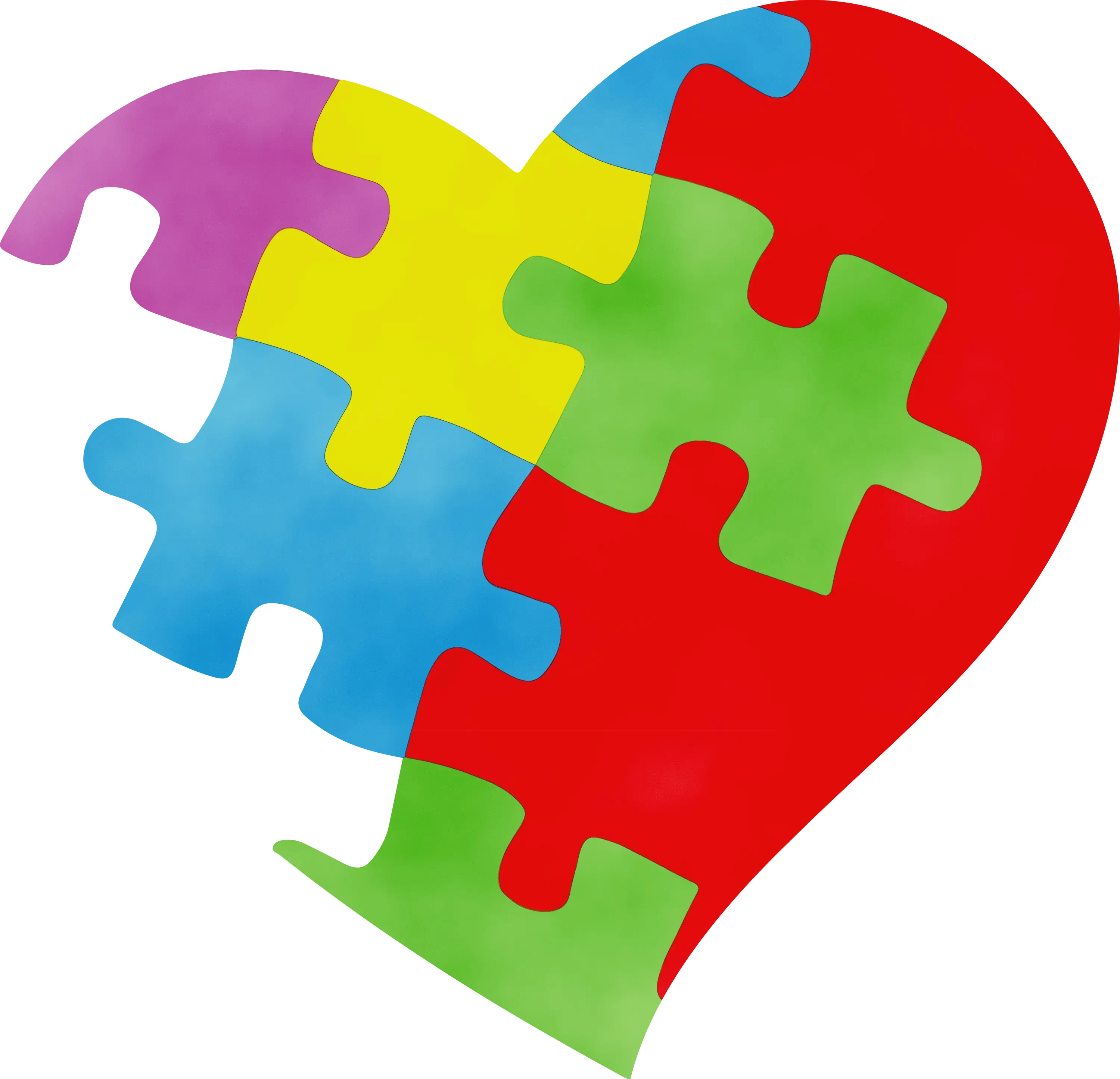 Colorful Heart Puzzle Pieces for Awareness