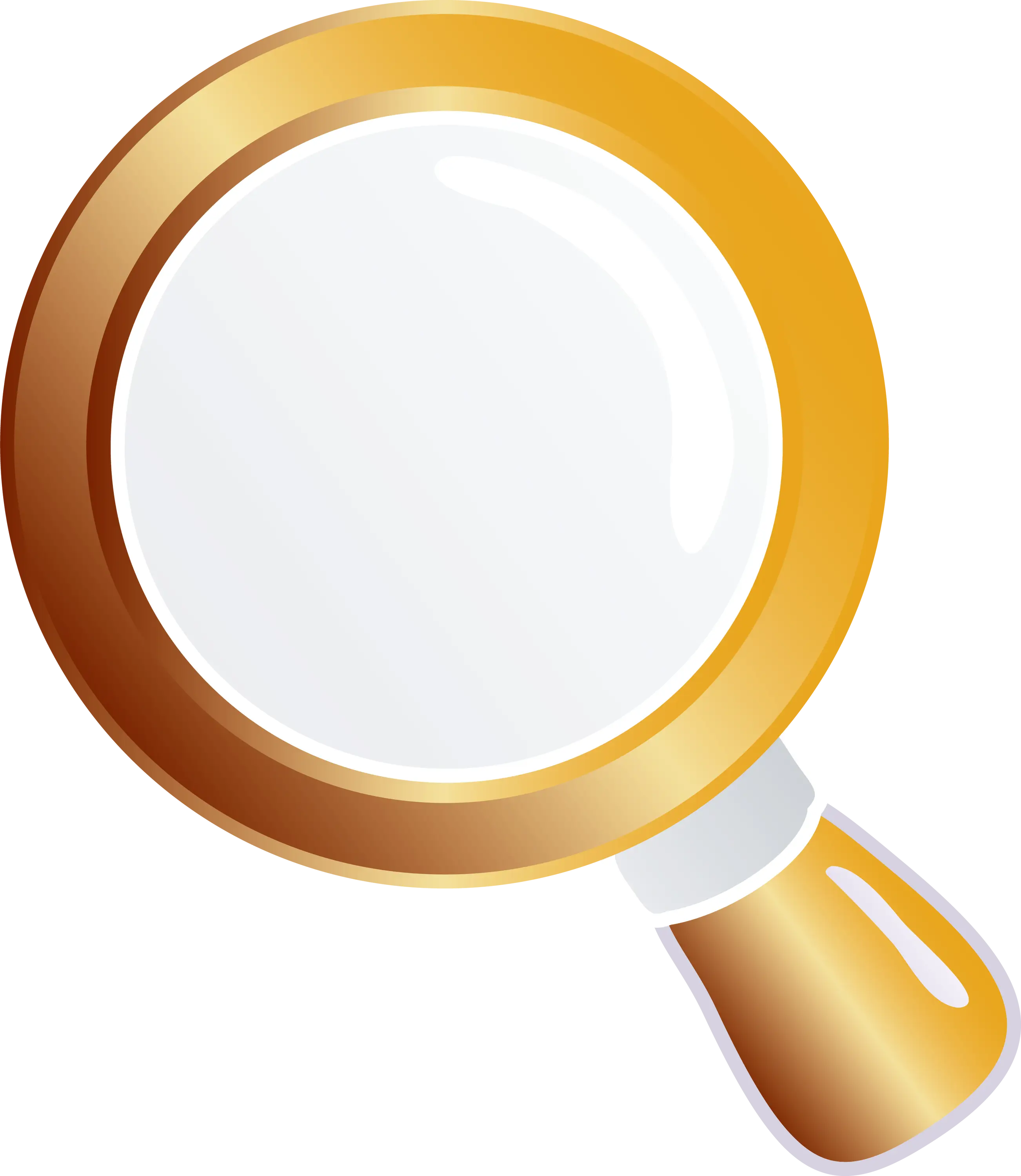 Orange and White Magnifying Glass Illustration