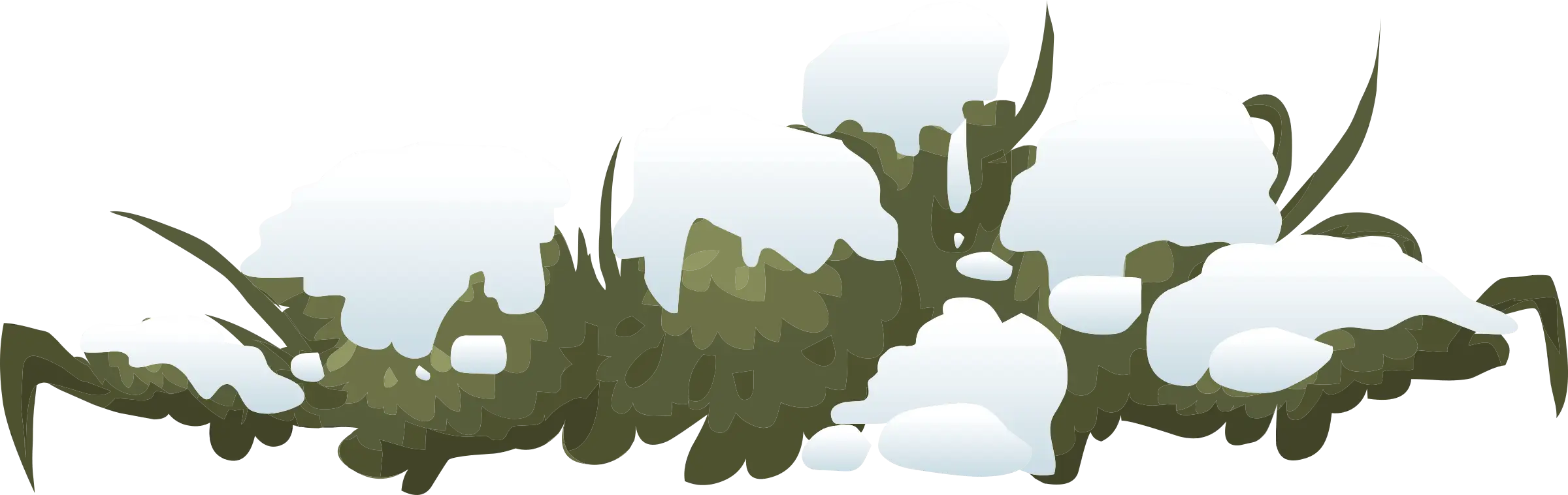 Snow-Covered Bushes Illustration