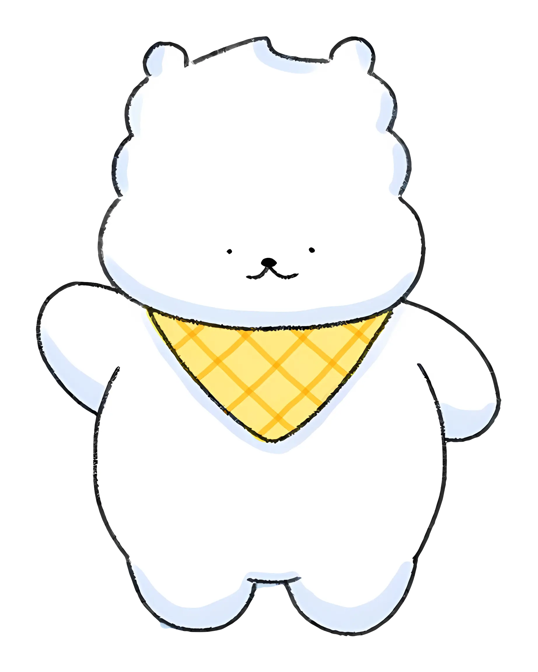 White Bear with Yellow Bandana