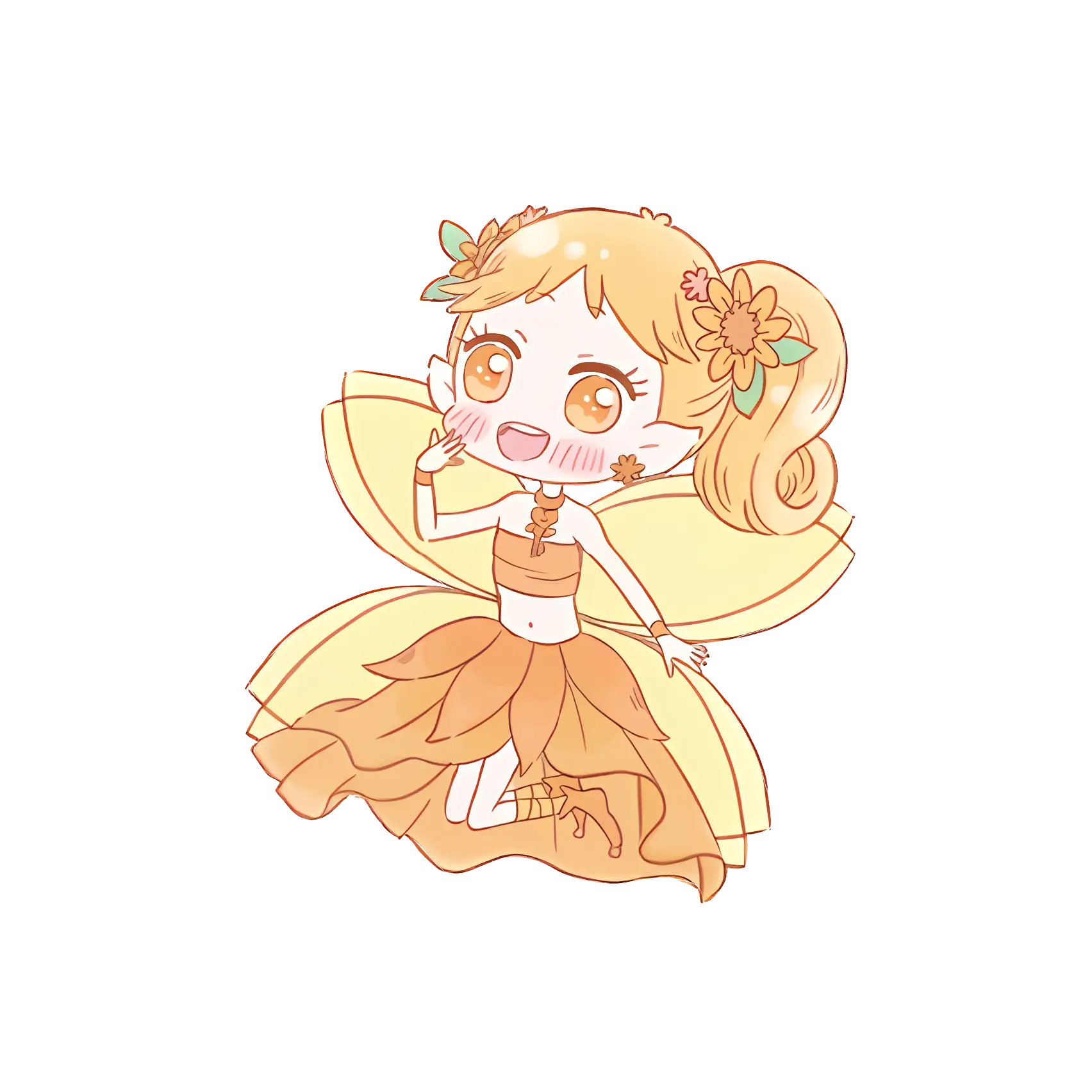 Cute Orange Fairy Character