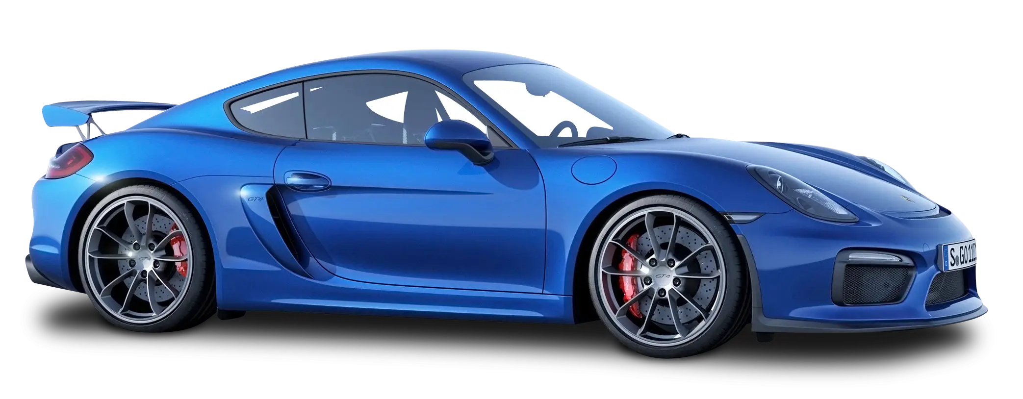Blue Sports Car on White Background