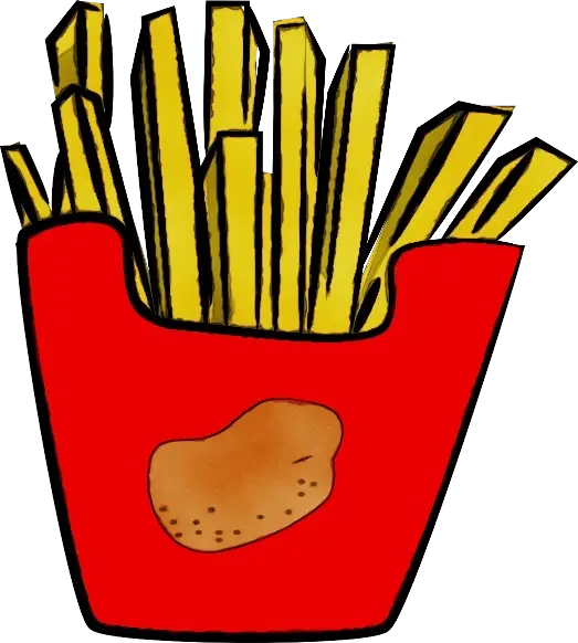 French Fries in Red Box Illustration