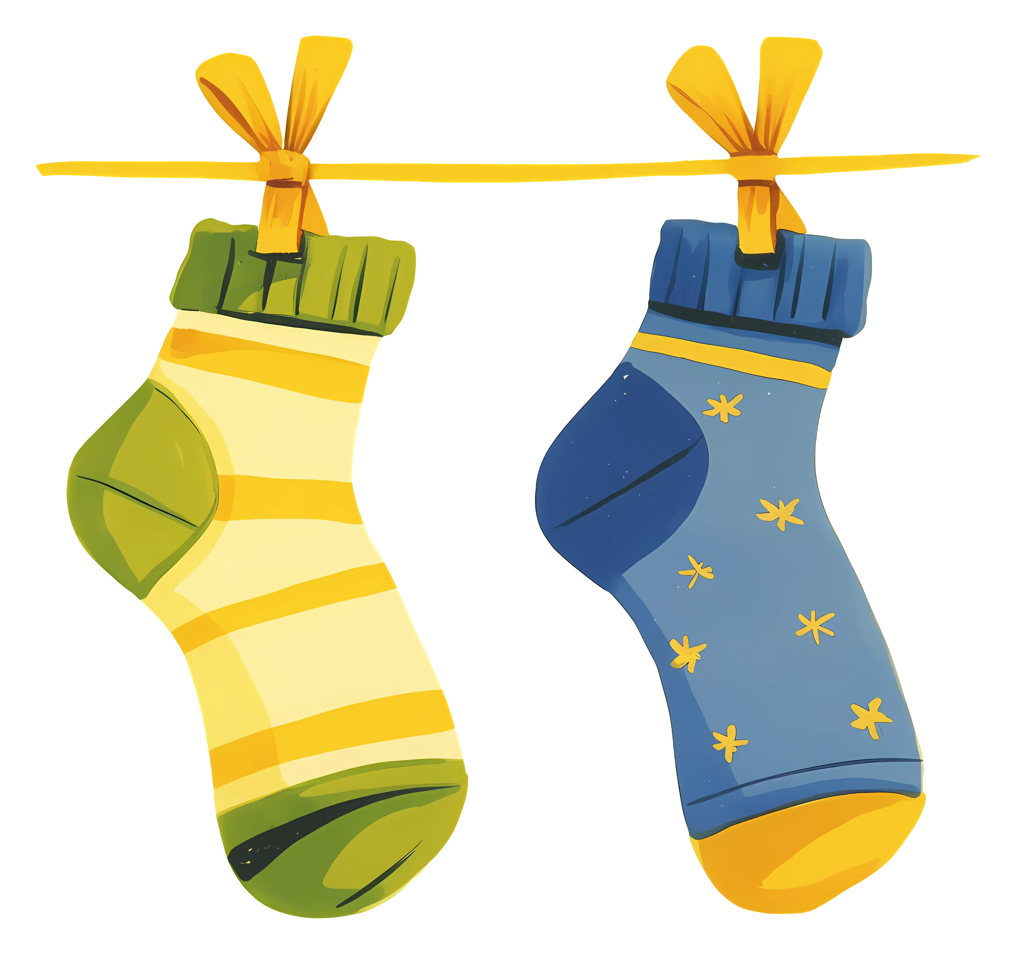 Illustration of Hanging Colored Socks