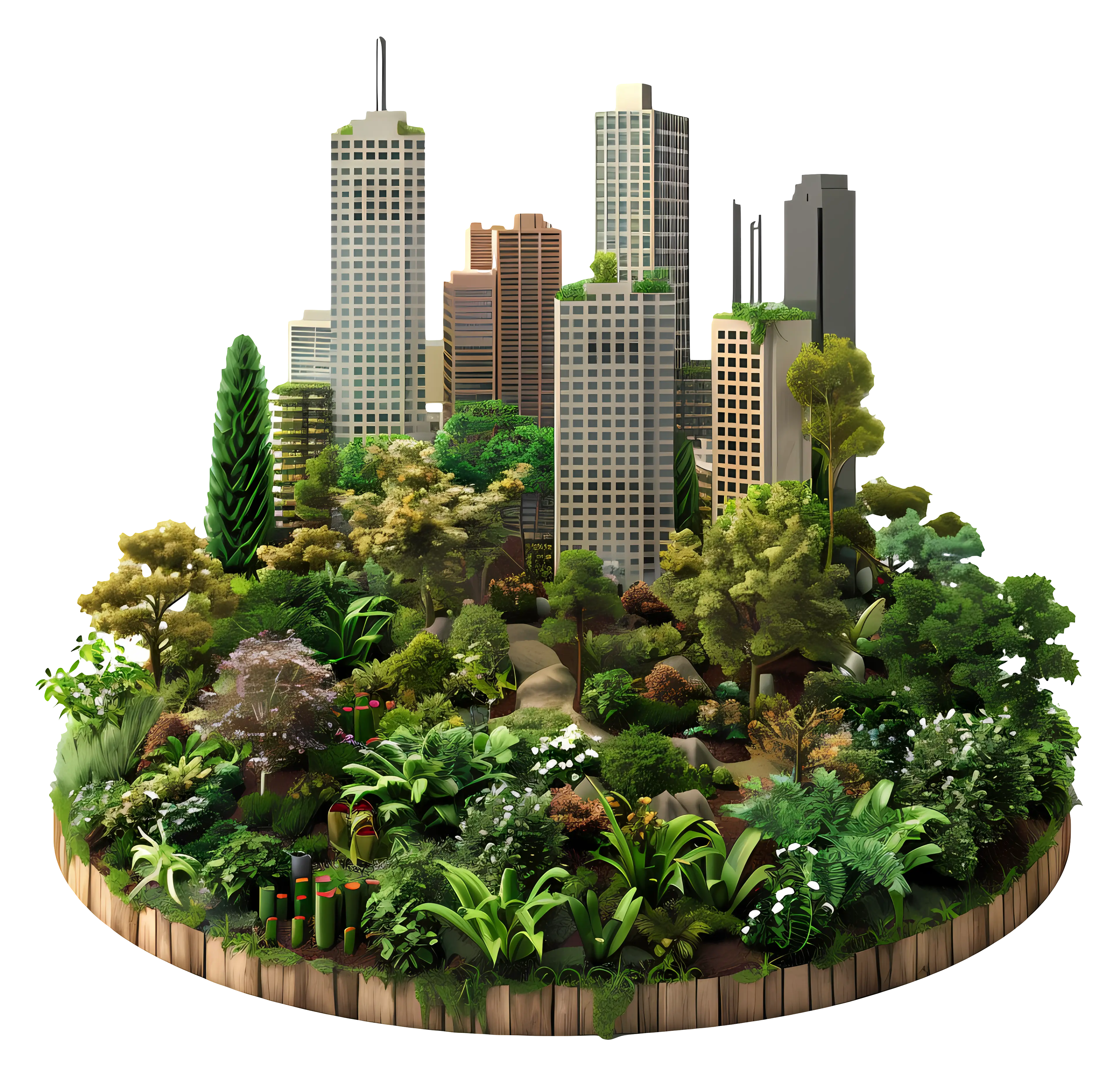 Cityscape with Greenery