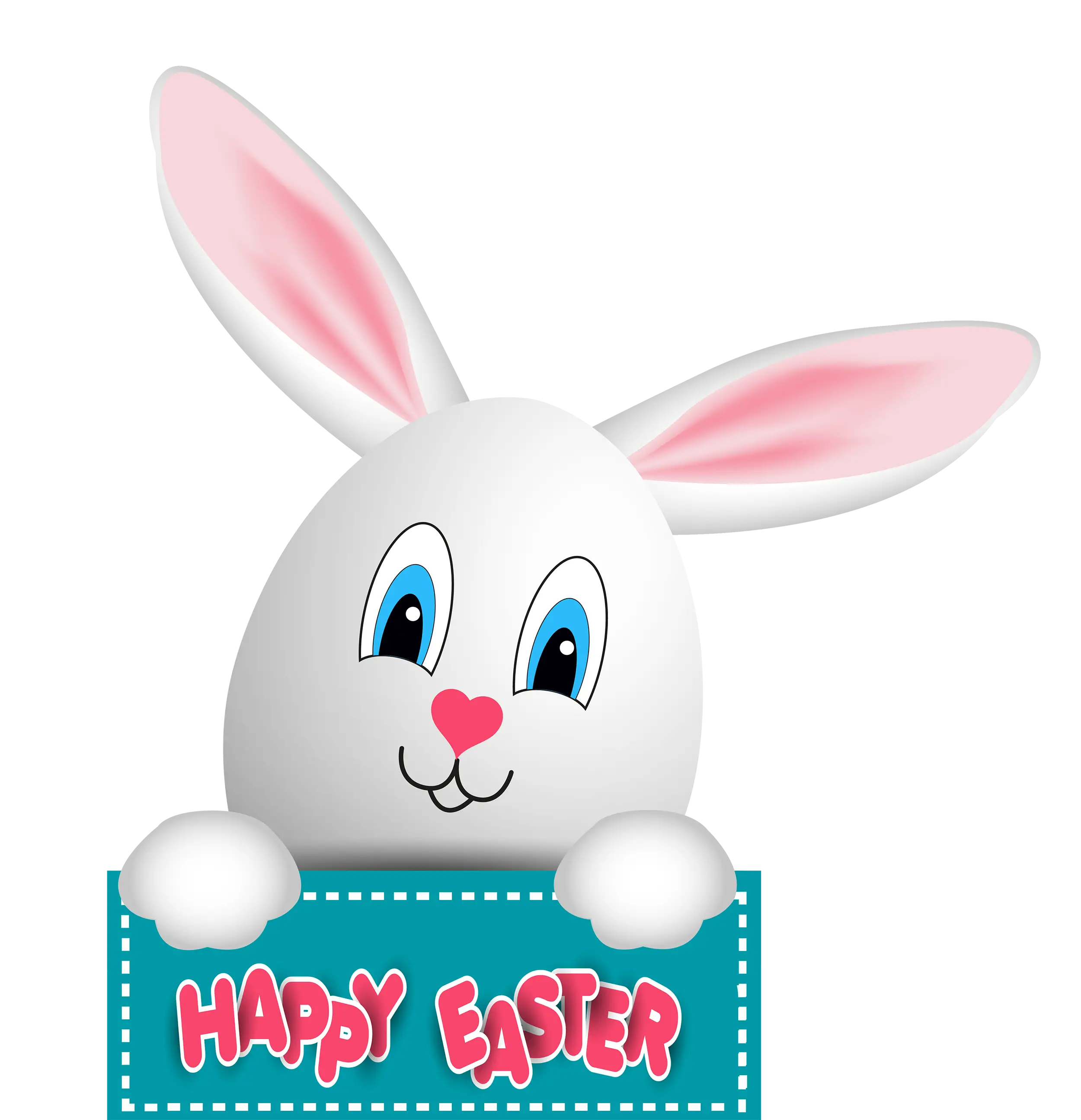 Easter Bunny Holding Festive Sign