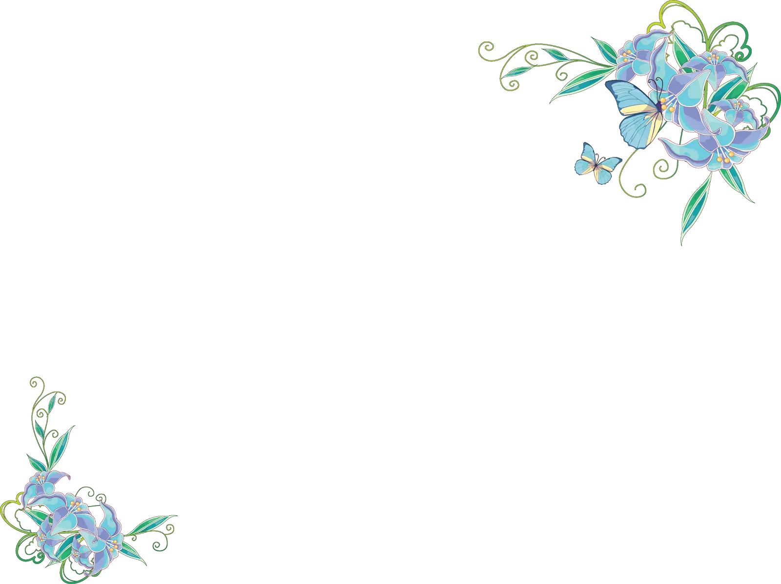 Delicate Floral Frame with Butterfly