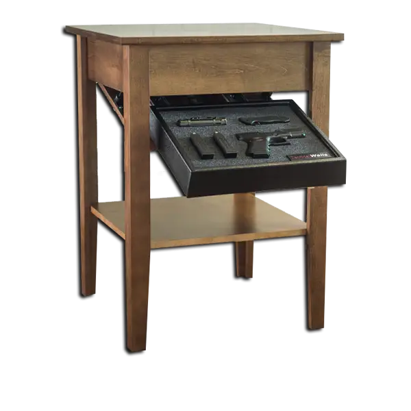 Wooden Table with Gun Storage