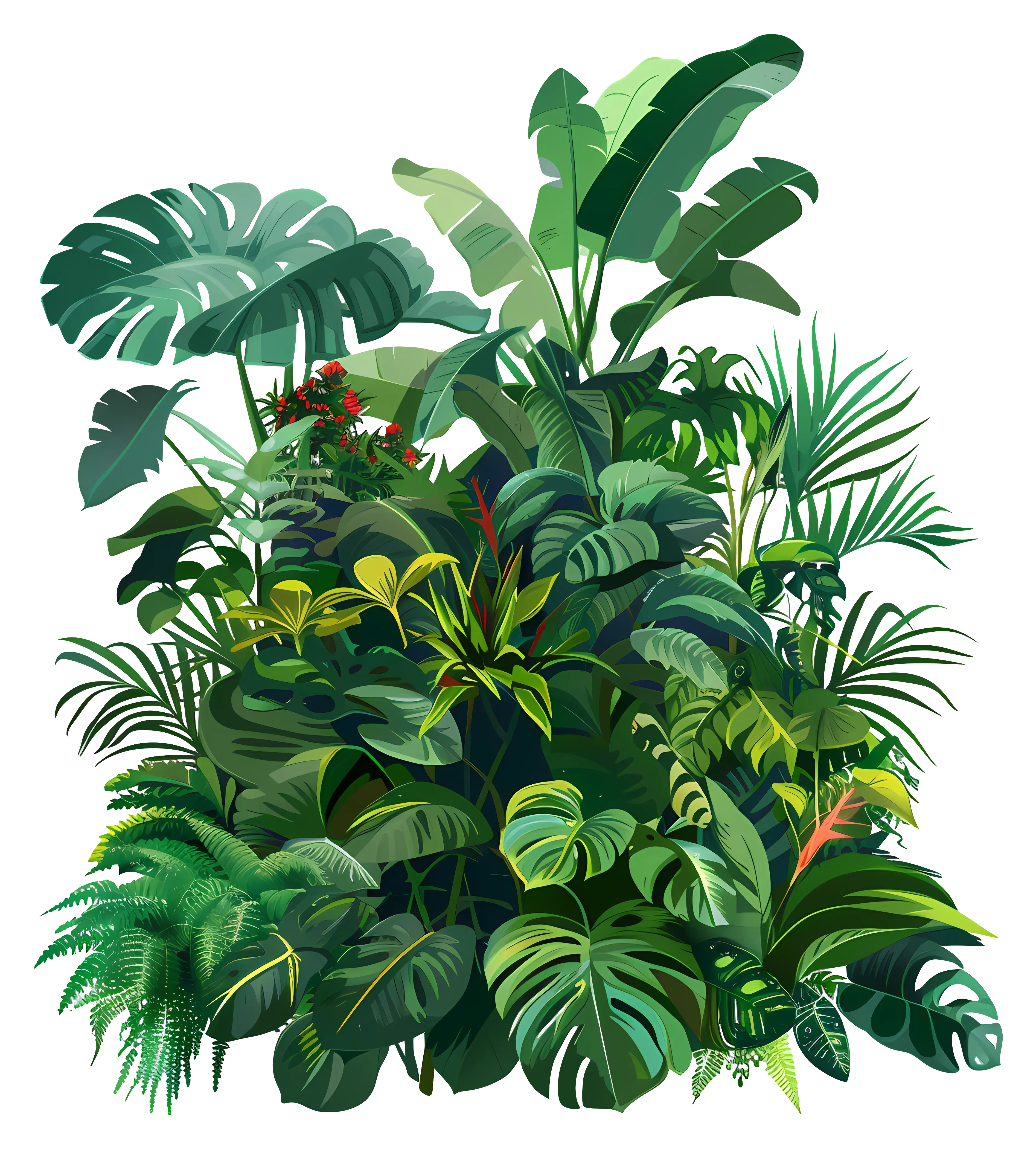 Lush Green Tropical Plants
