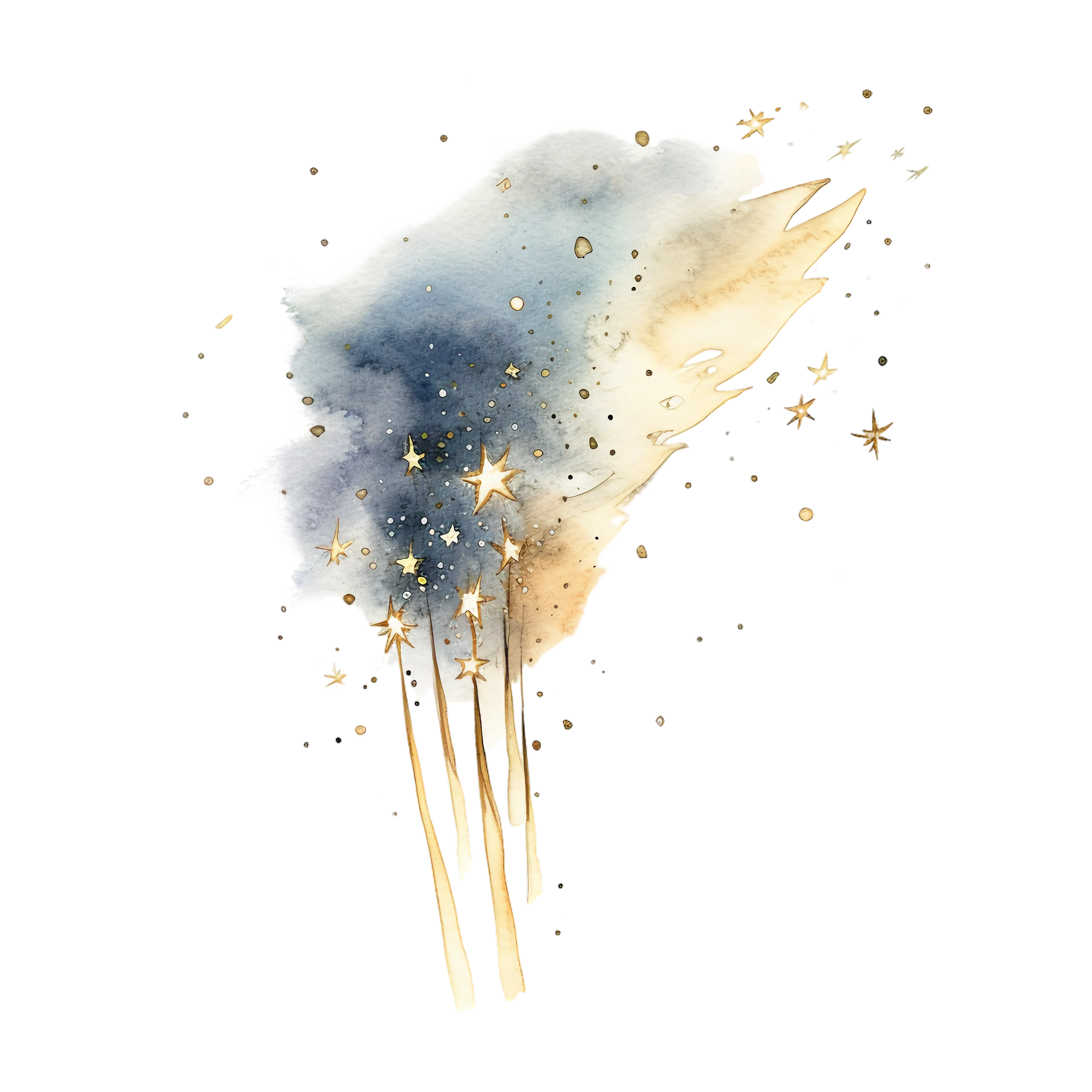 Abstract Watercolor with Stars