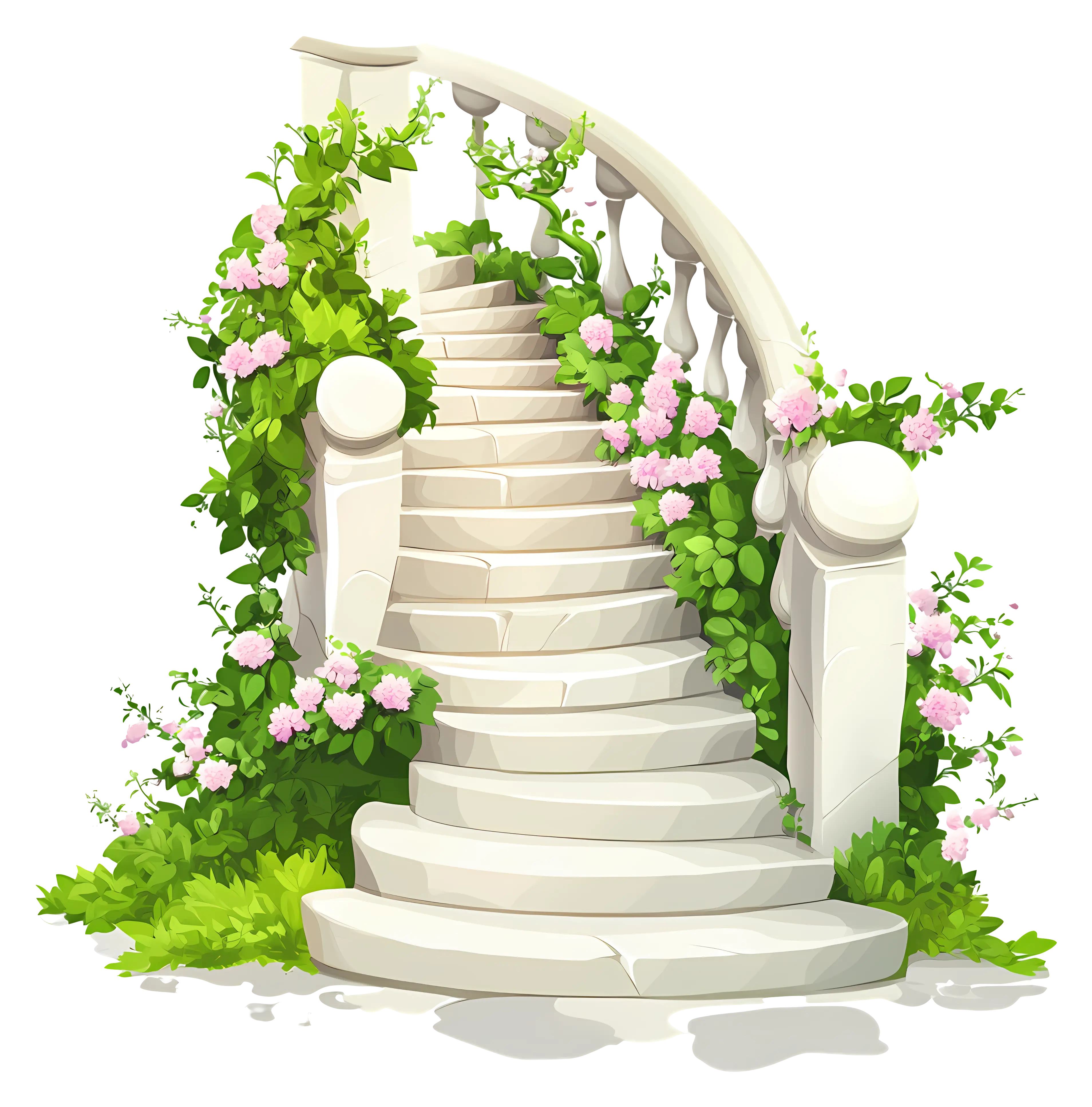Elegant Garden Stairs with Flowers