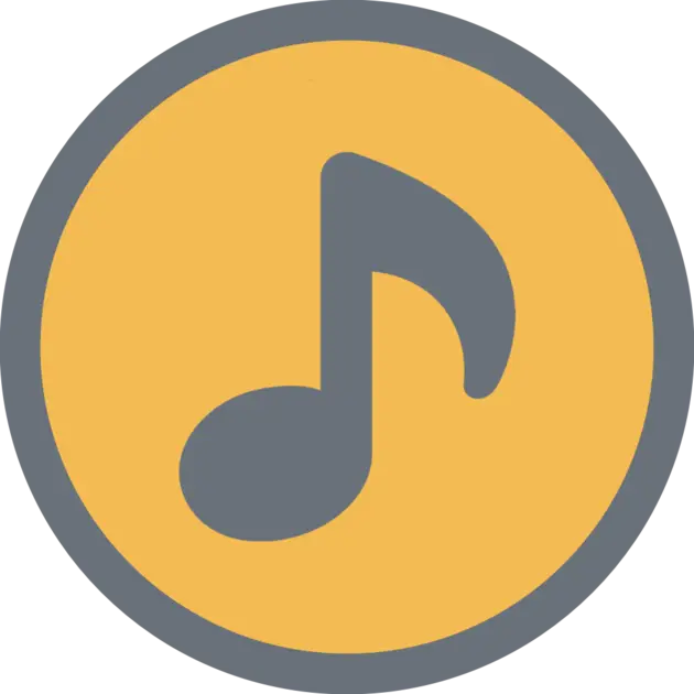 Music Note Symbol in Yellow Circle