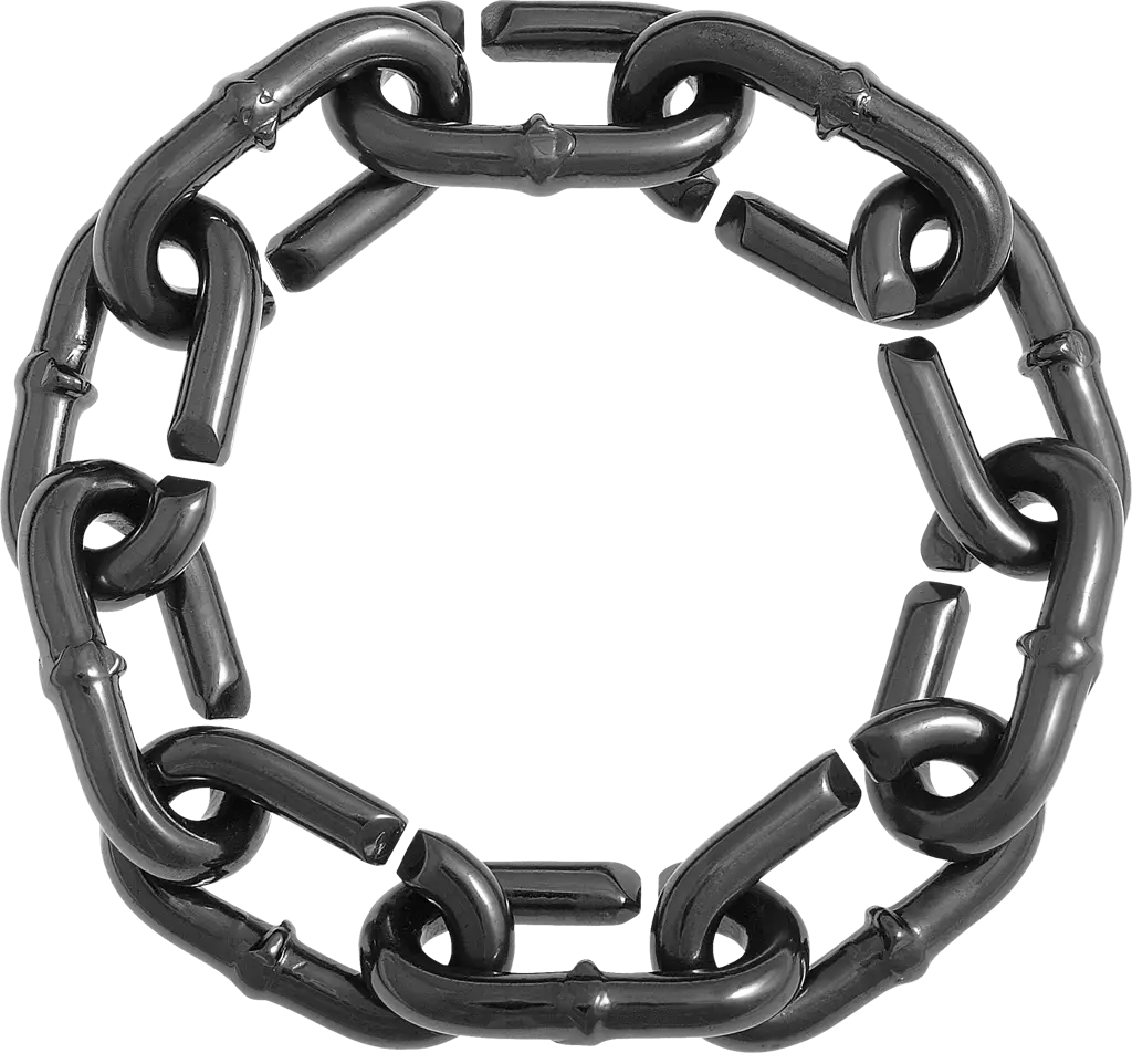 Black Metallic Chain Linked in a Circular Design