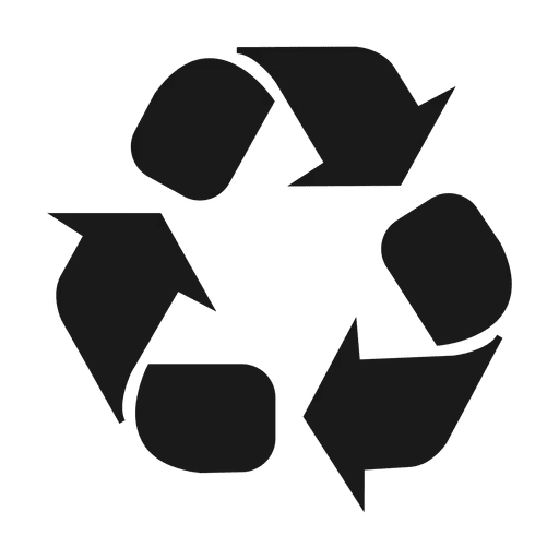 Black Recycling Symbol with Arrows
