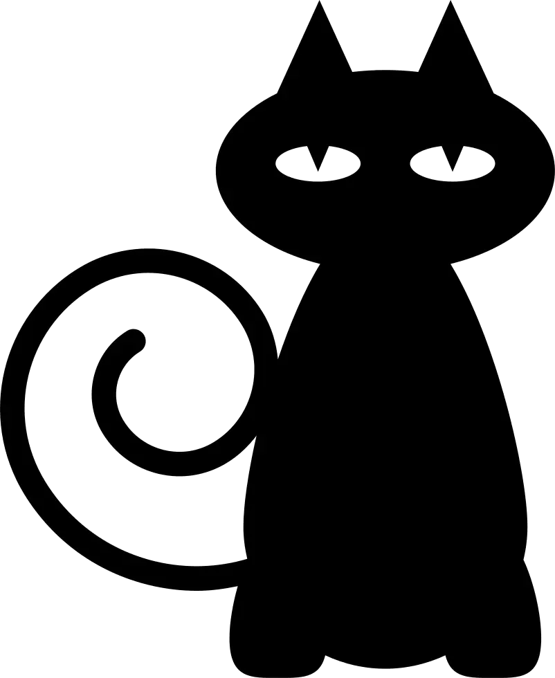 Black Silhouette of a Cat Illustration