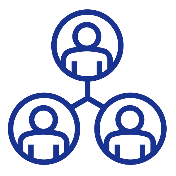 Networking Icon with Linked People