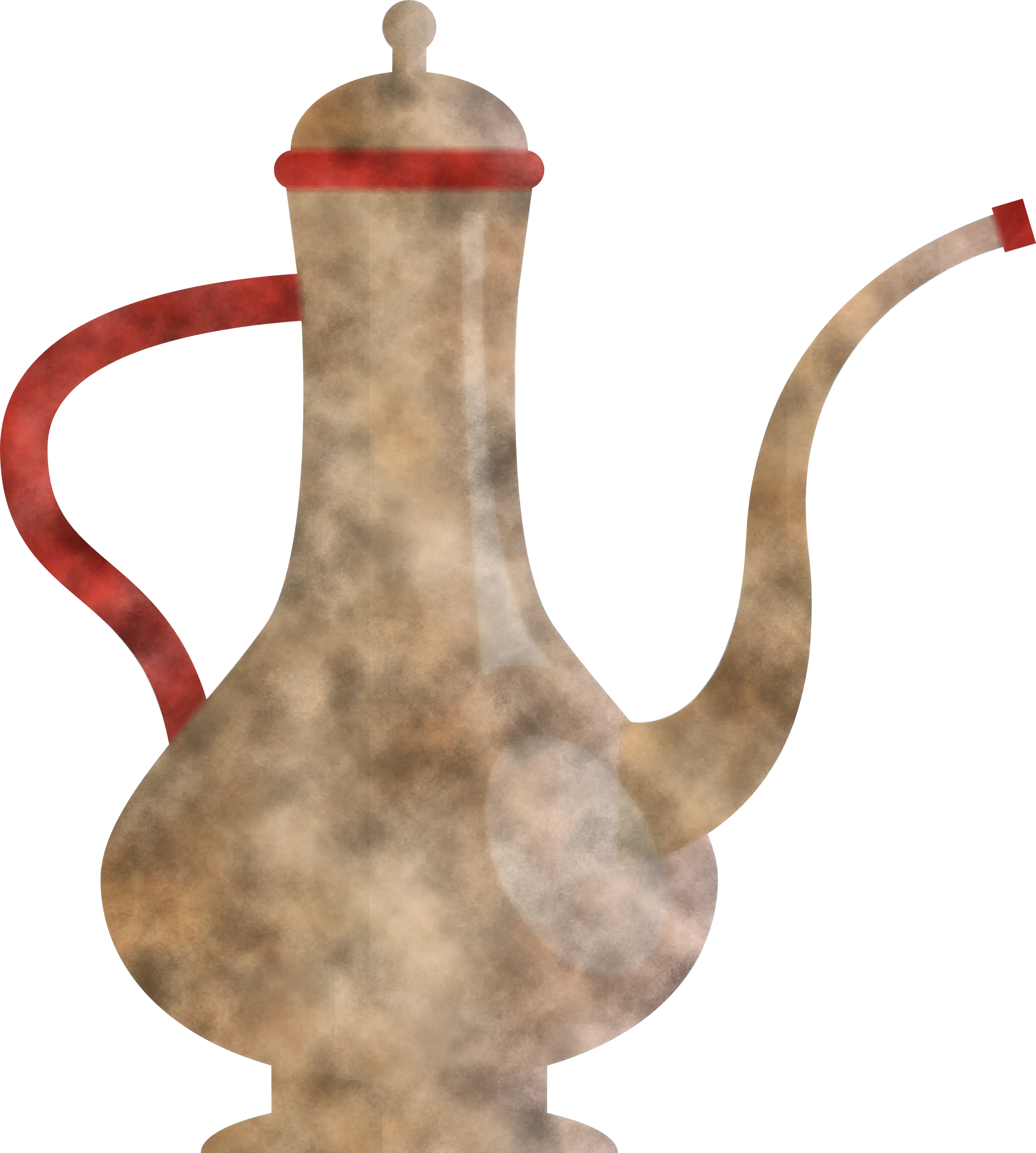 Traditional Coffee Pot with Red Handle