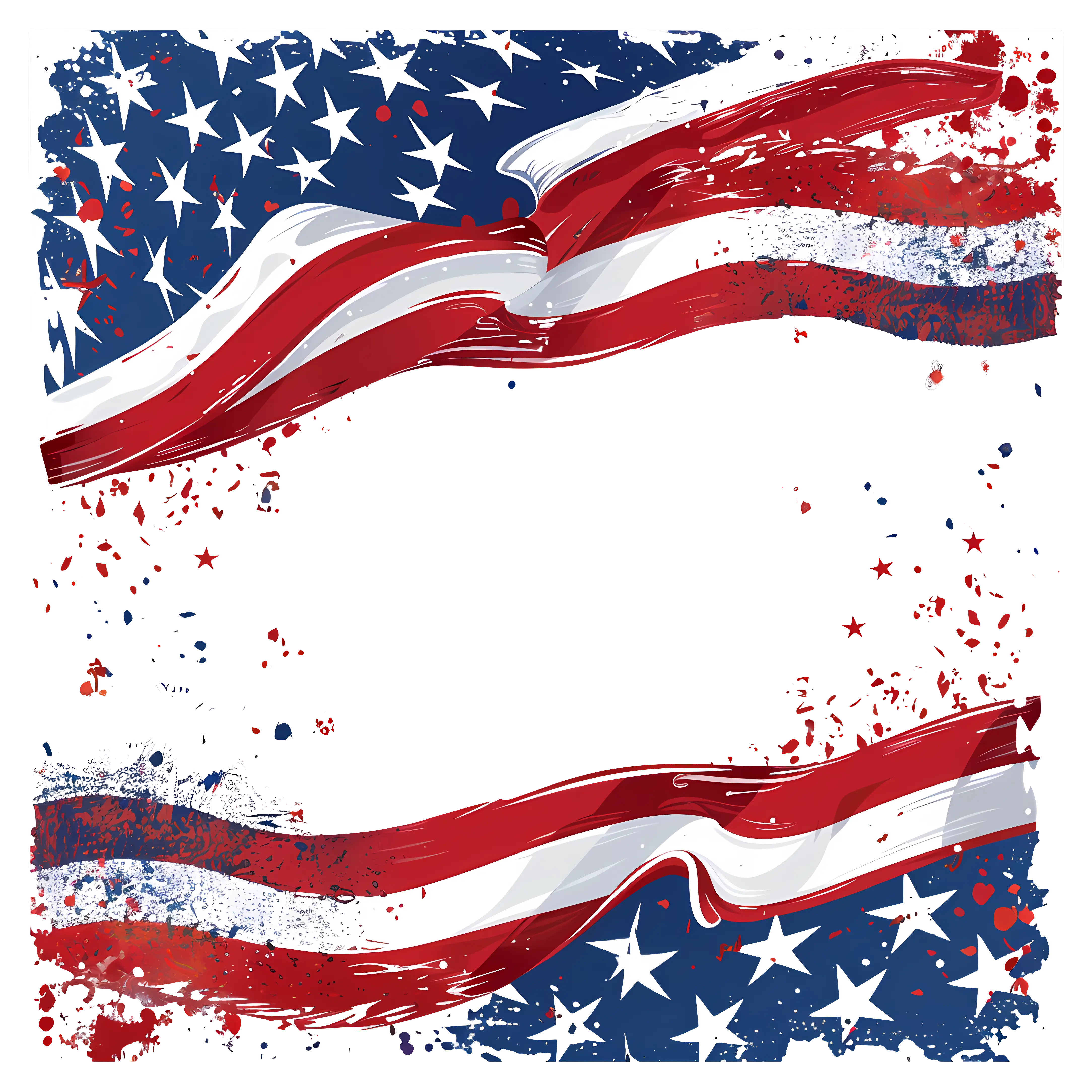 American Flag with Grunge Effect