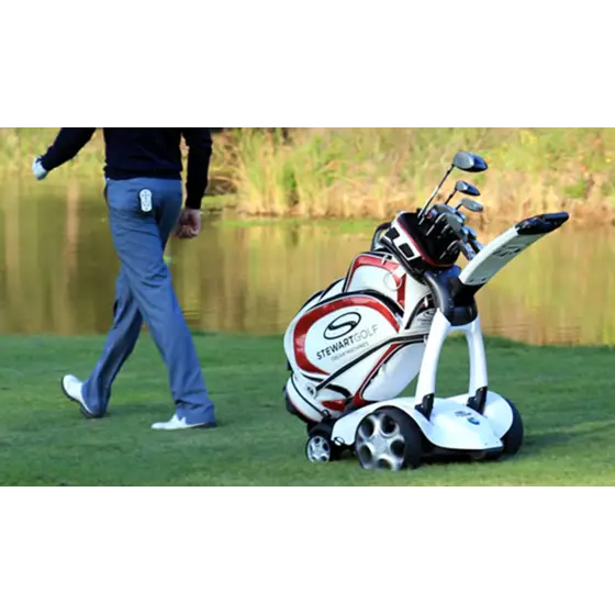 Golf Cart with Golf Bag and Clubs