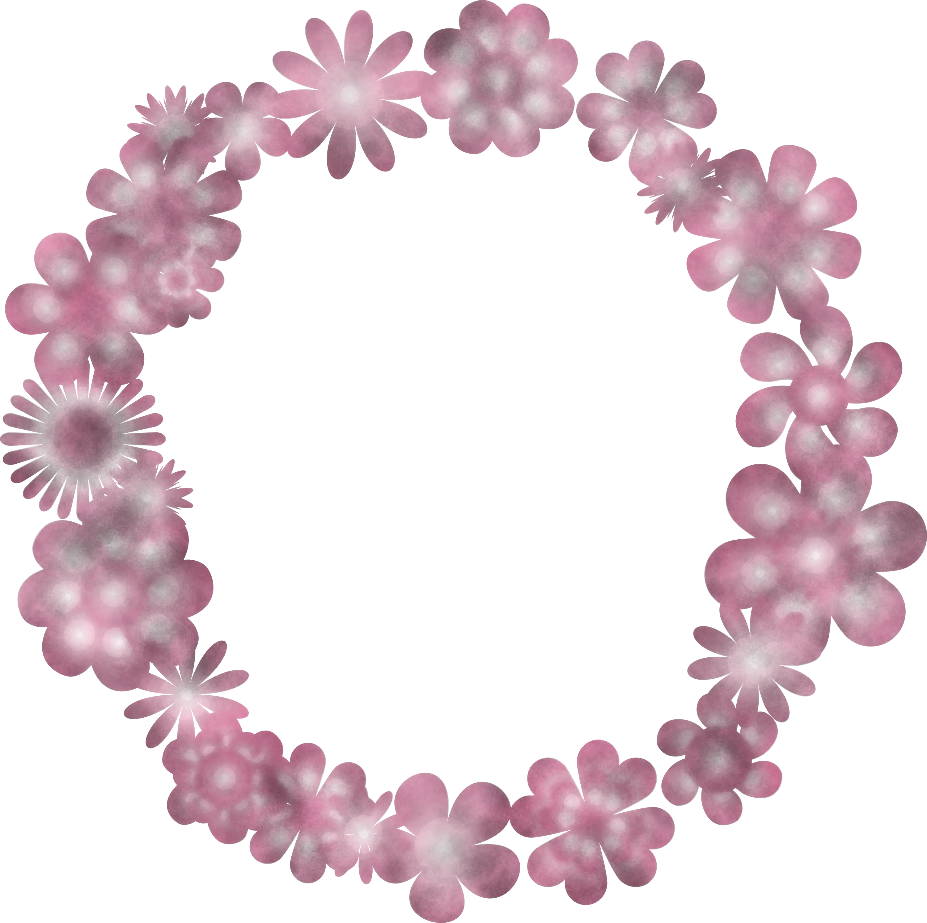 Pink Flower Circular Wreath