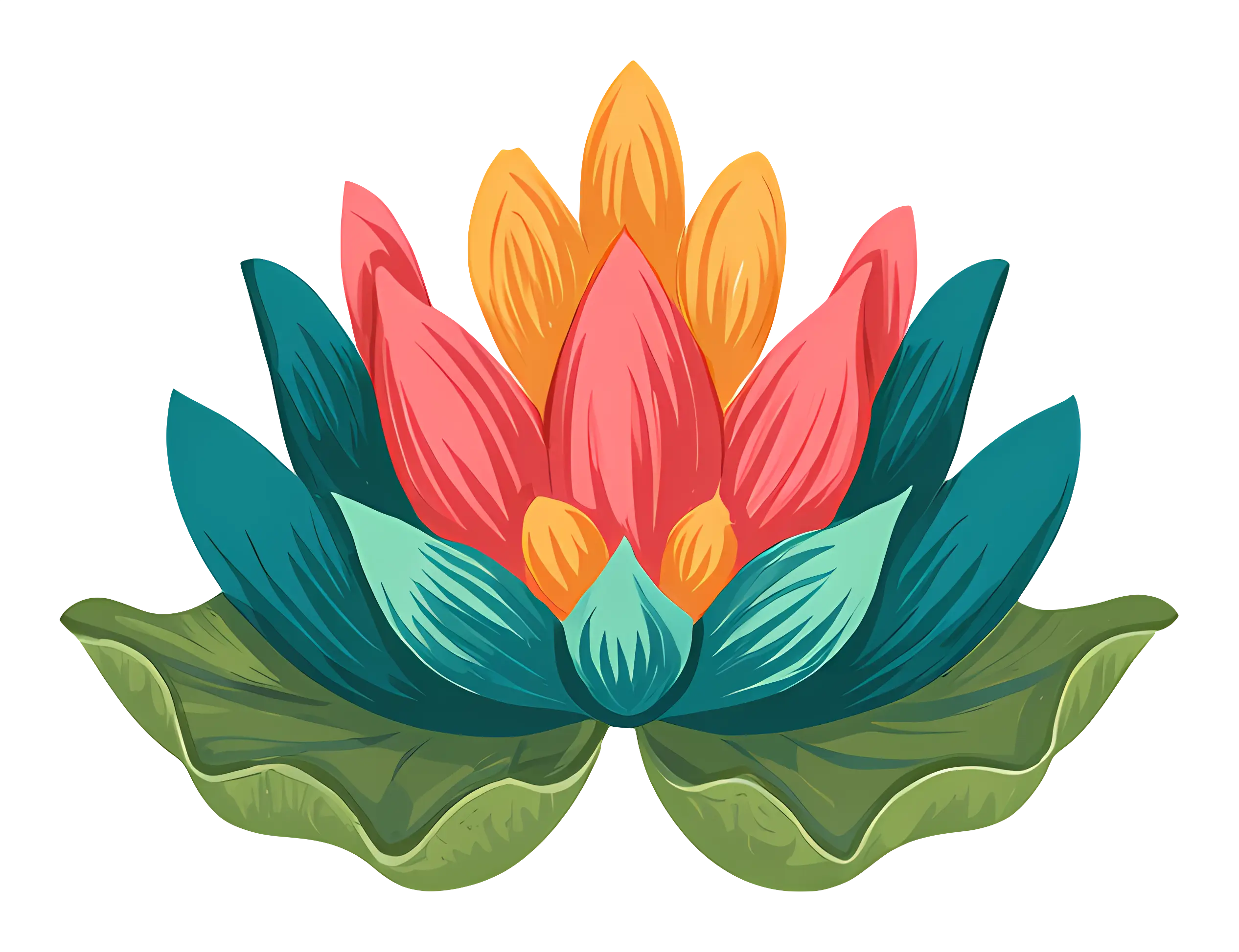 Colorful Lotus Flower Illustration