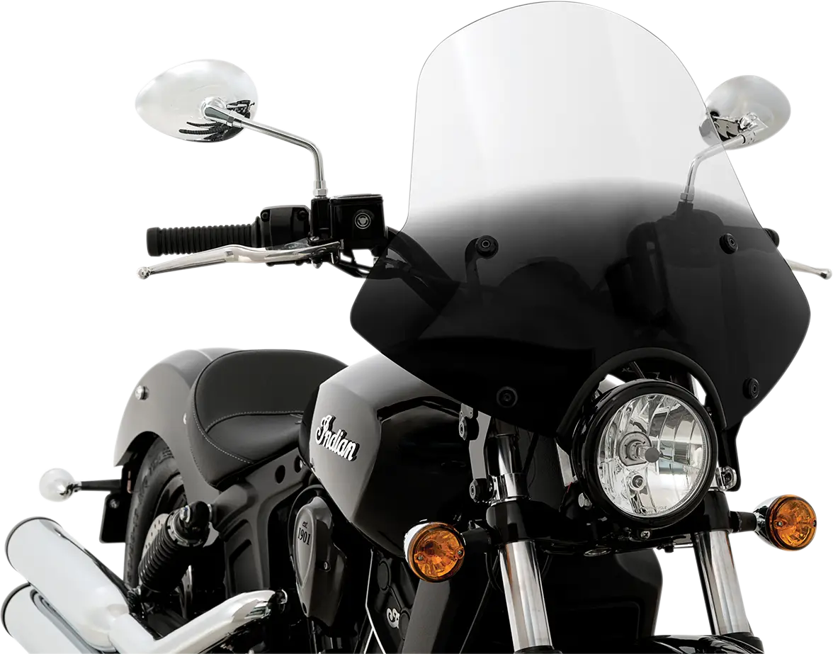 Black Motorcycle with Protective Windshield