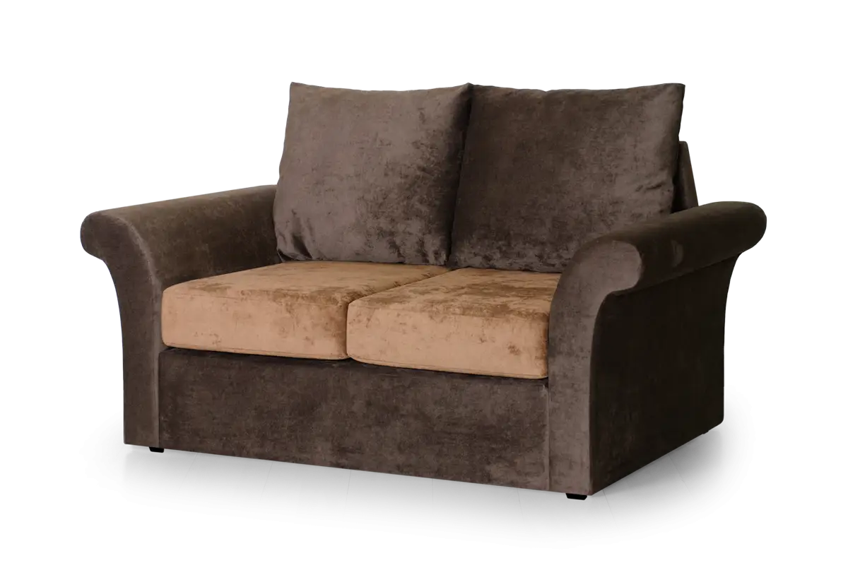 Comfortable Brown Fabric Loveseat