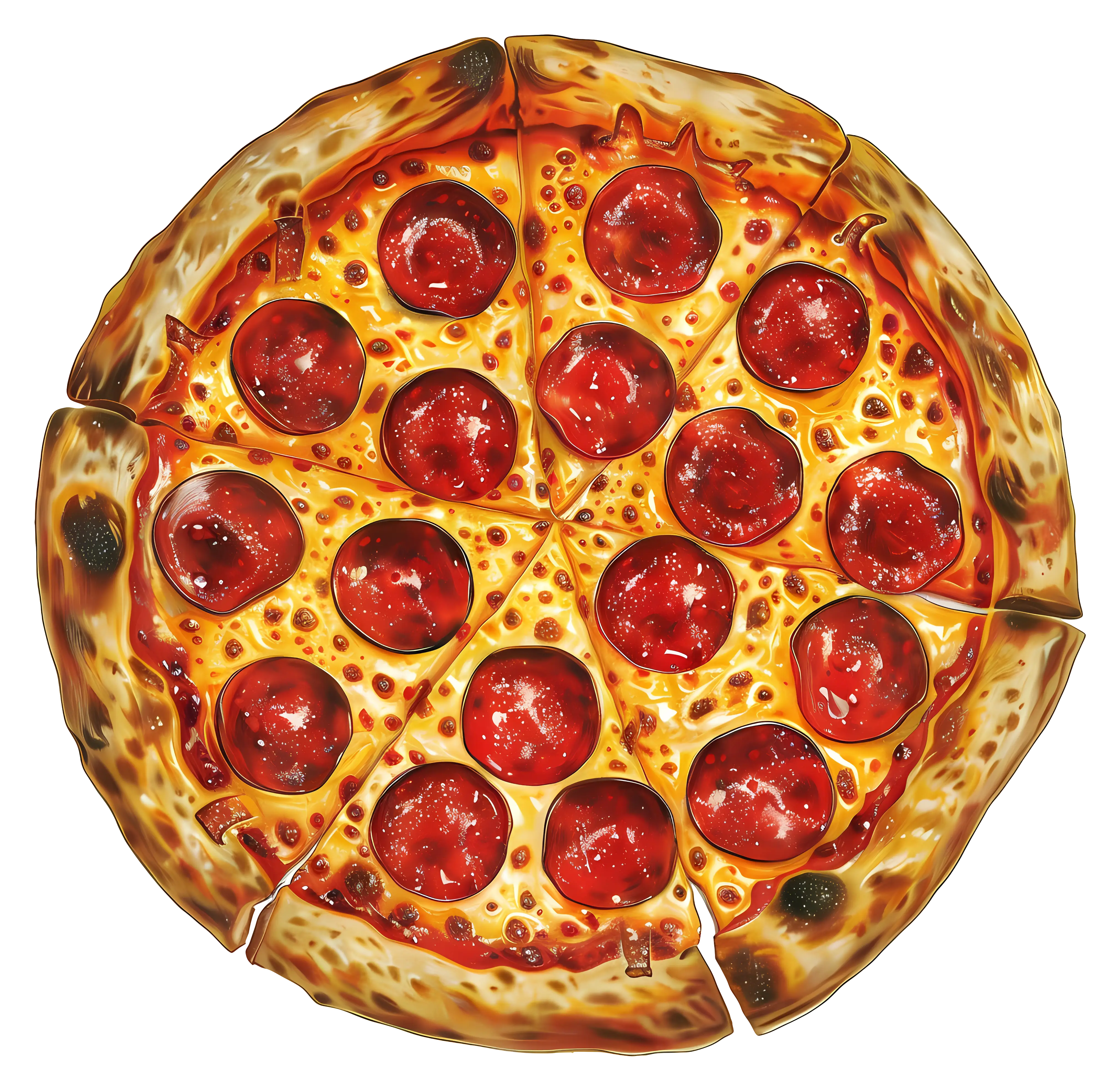 Pepperoni Pizza Illustration