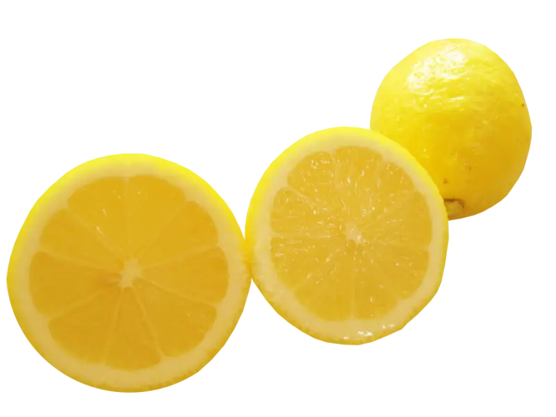 Fresh Yellow Lemons and Slices