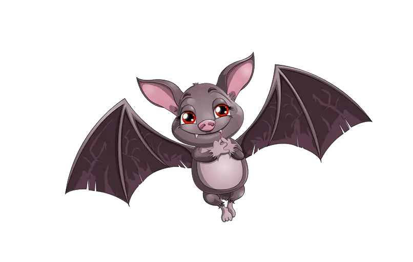 Cute Cartoon Bat Spreading its Wings for Halloween