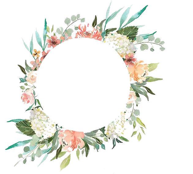 Beautiful Floral Wreath with Colorful Flowers