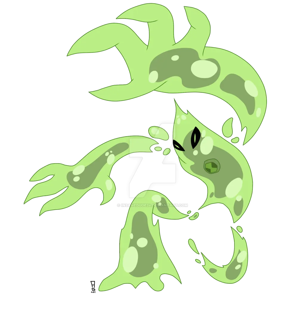 Green Slime Alien Character