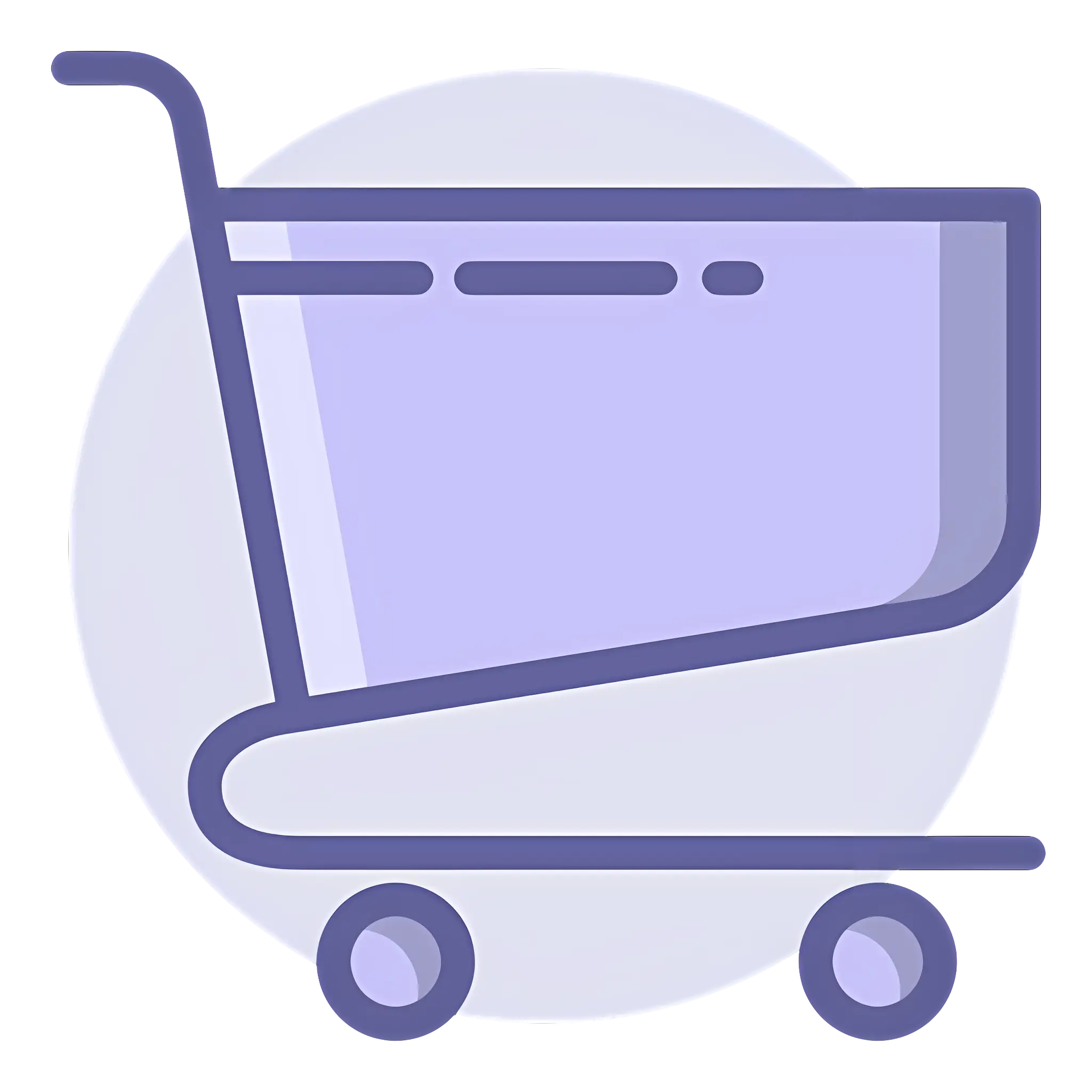 Minimalist Purple Shopping Cart Icon