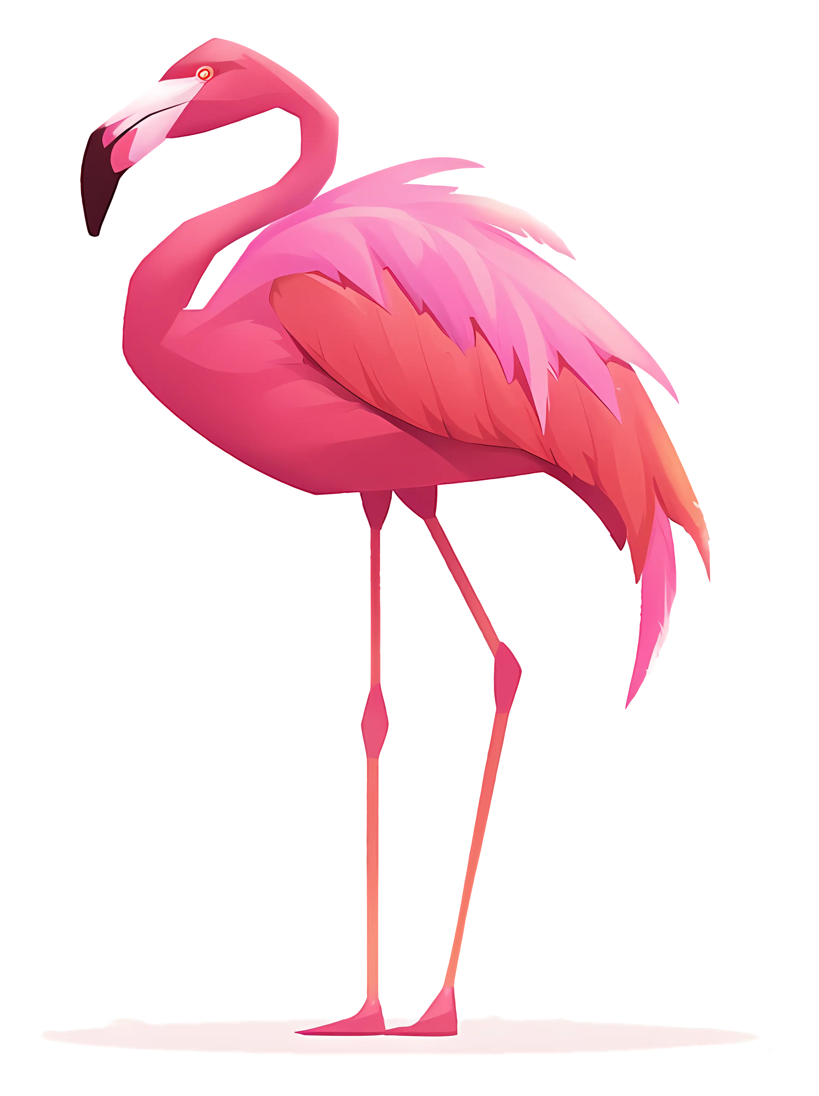 Graceful Pink Flamingo Standing