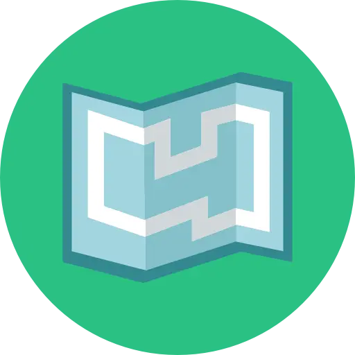 Map Icon in Green Circle