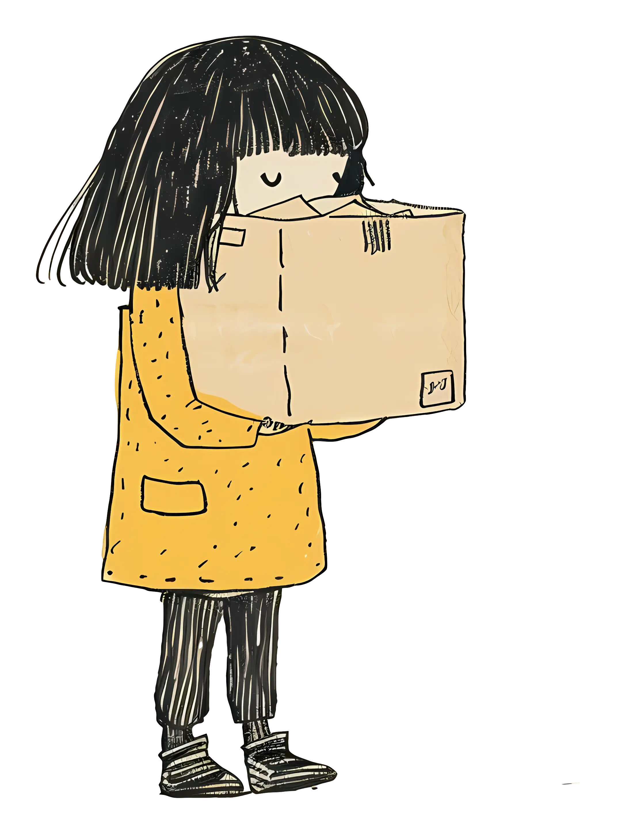 Girl Holding a Box