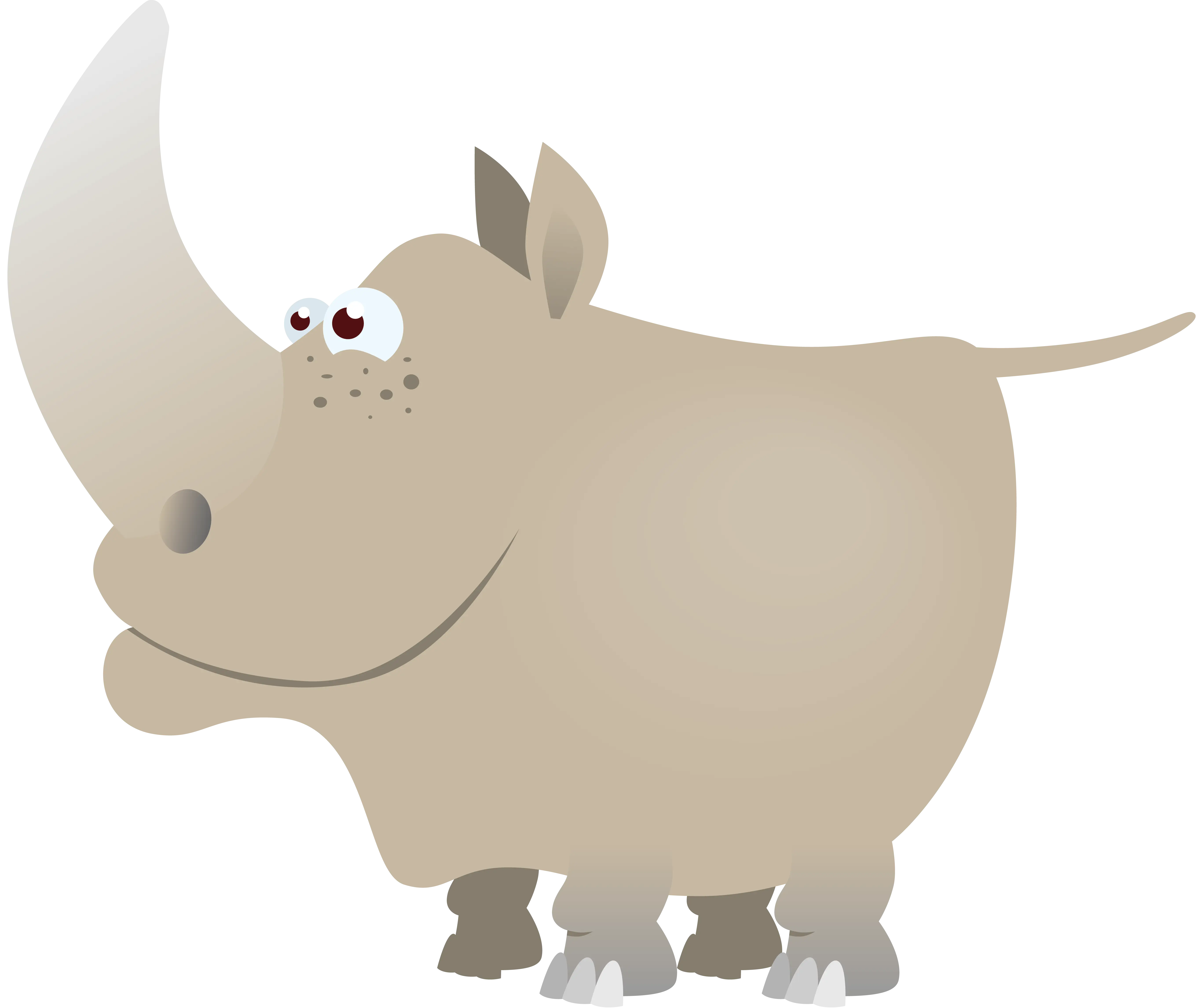Cute Cartoon Rhino Illustration