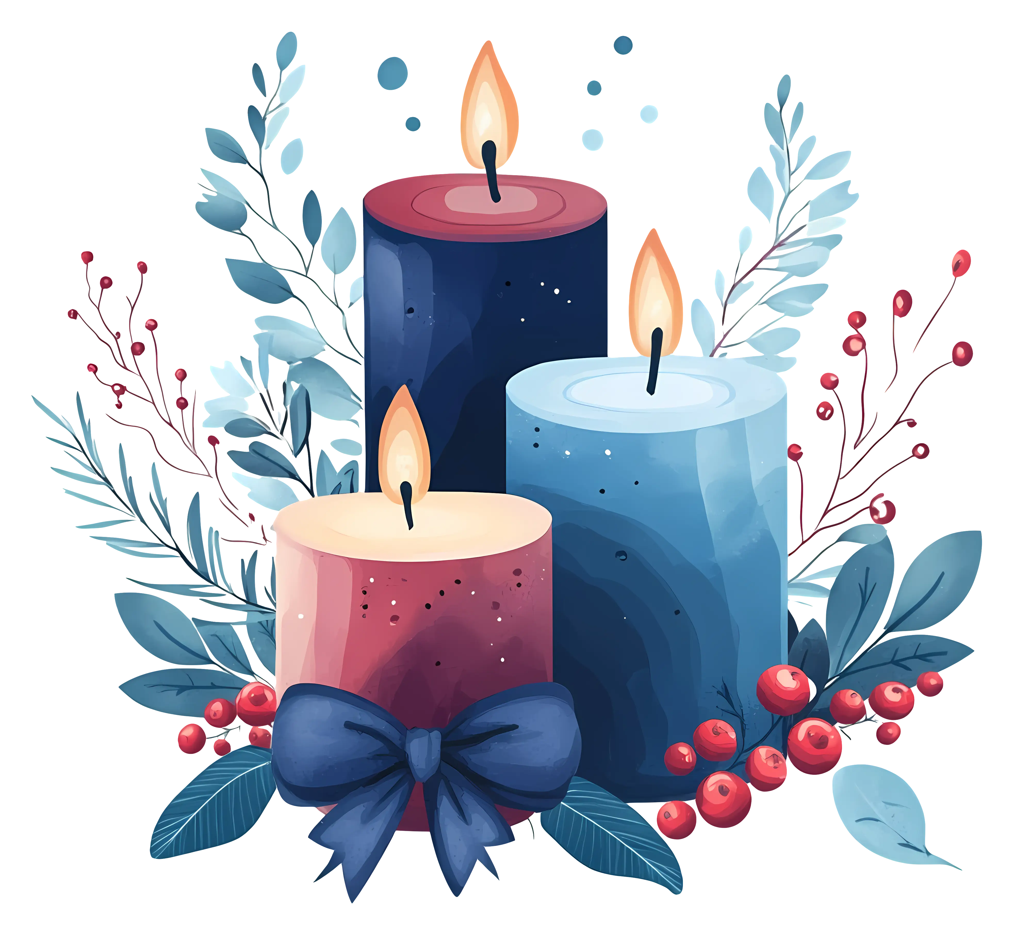 Decorative Candles with Floral Elements