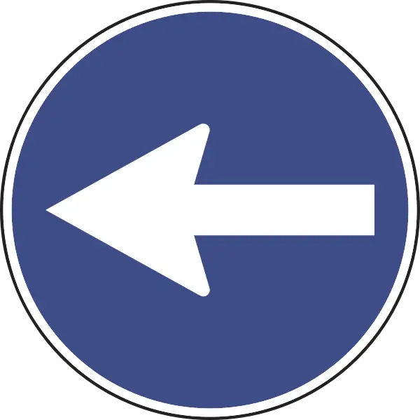 Left Arrow Road Sign for Navigation