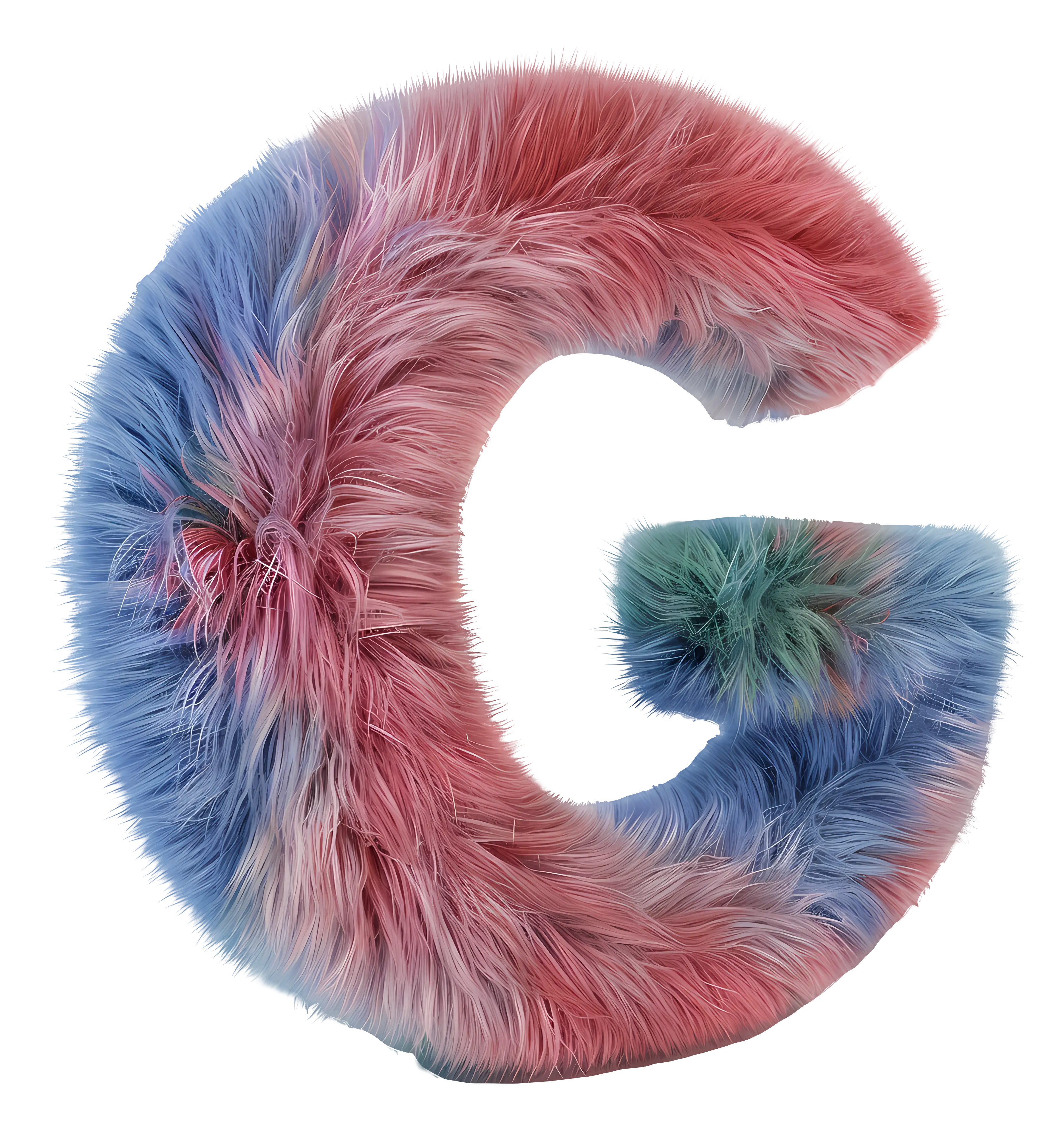 Furry Letter G in Pastel Colors