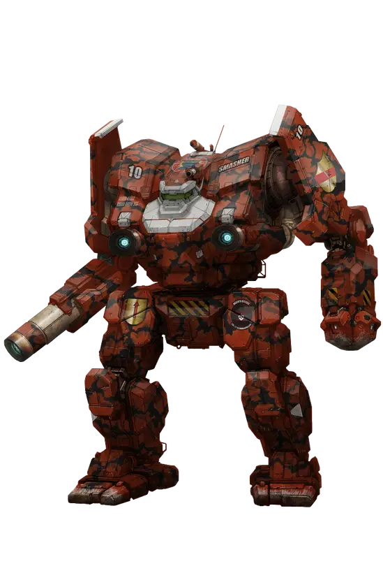 Red Battle Mech Robot with Armor