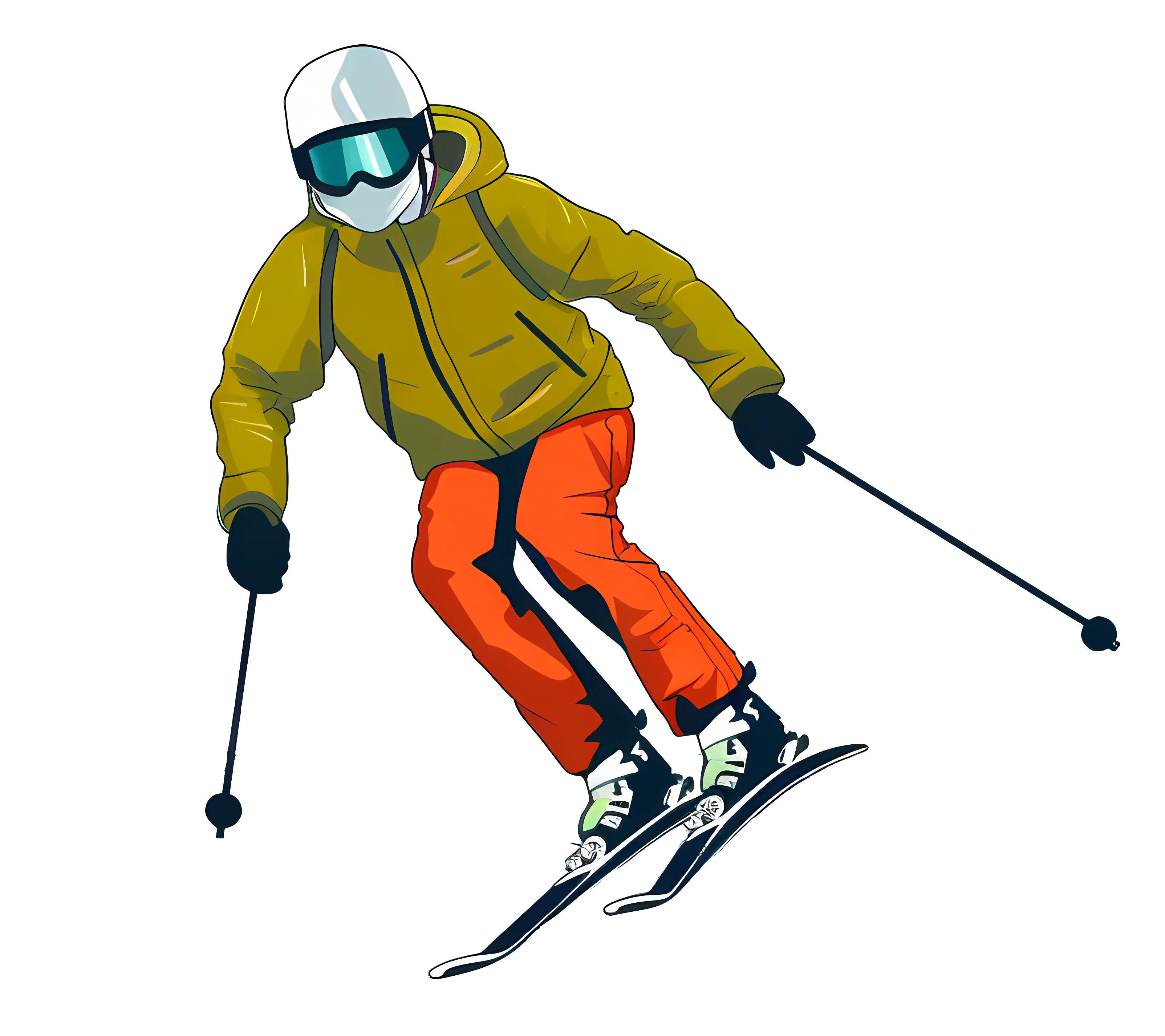 Illustration of a Skier in Action