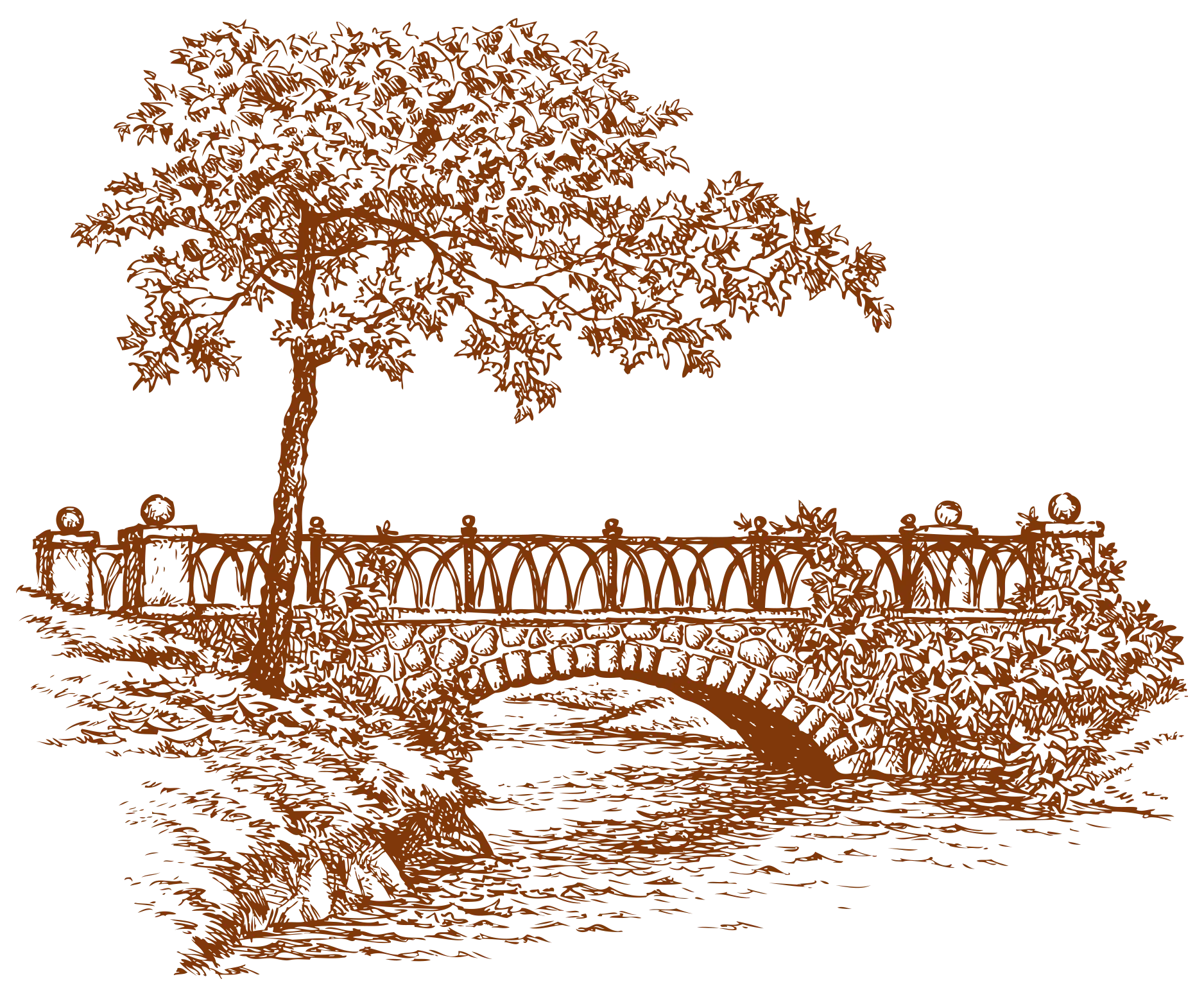 Scenic Bridge Drawing