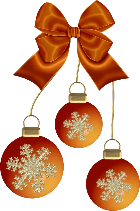Orange Christmas Ornaments with Gold Ribbon for Festive Decor