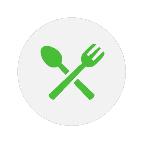 Green Spoon and Fork Icon
