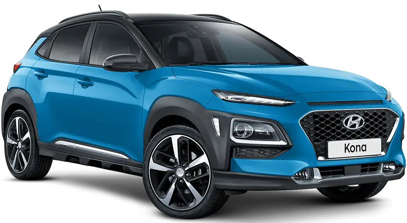 Blue Hyundai Kona SUV